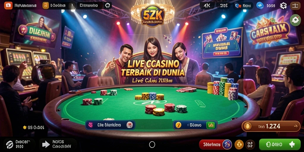 Tampilan menarik dari gameplay Live Casino di 5ZK.
