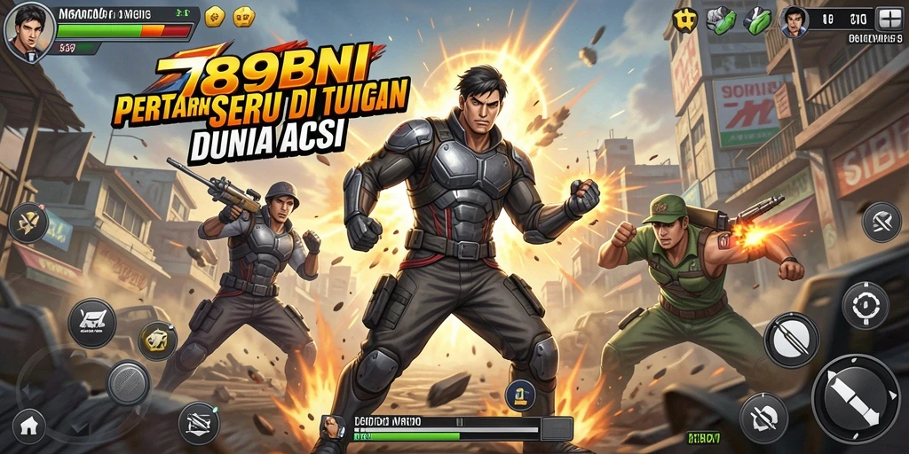 Tampilan gameplay menegangkan di 789BNI dengan karakter bertarung.