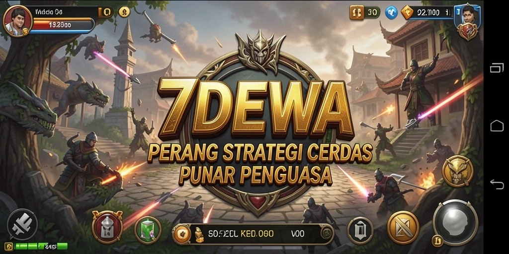 Gameplay seru di 7DEWA menunjukkan pertarungan strategi yang menegangkan.