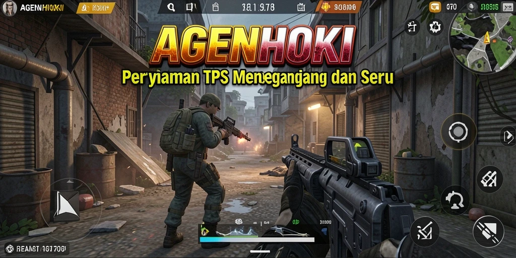 Screenshot gameplay AGENHOKI menampilkan aksi menembak yang mendebarkan.