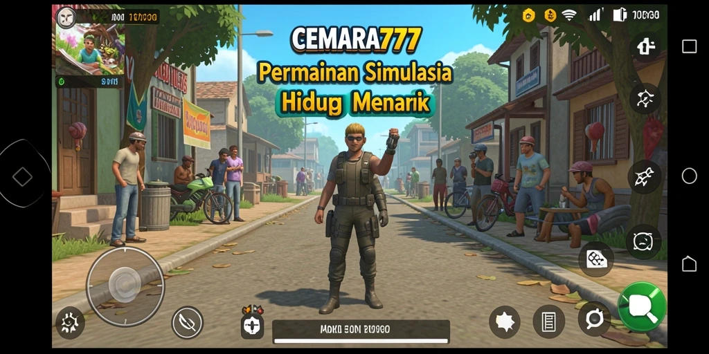 Screenshot gameplay CEMARA777 yang menampilkan interaksi karakter dalam simulasi sehari-hari.