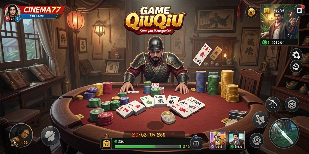 Tampilan menarik dari gameplay QiuQiu CINEMA77.