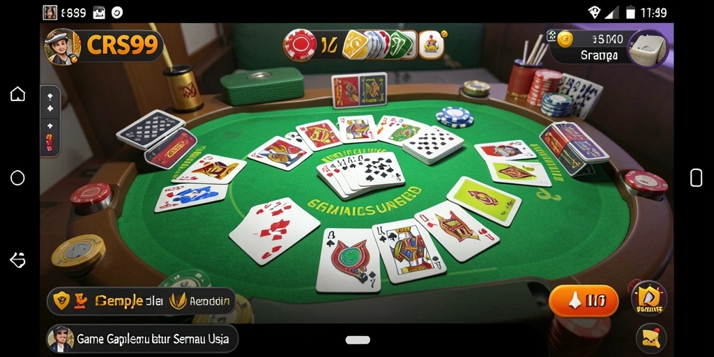 Tangkapan layar gameplay teratas CRS99 menampilkan keseruan bermain Gaple.