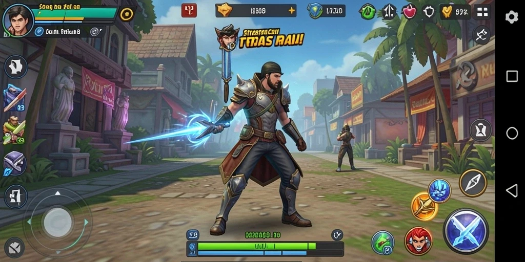Screenshot utama F08 menampilkan aksi strategi yang intens.