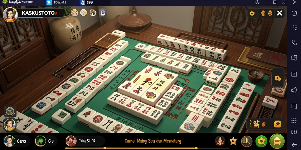 Screenshot KASKUSTOTO menampilkan suasana permainan Mahjong yang menarik.