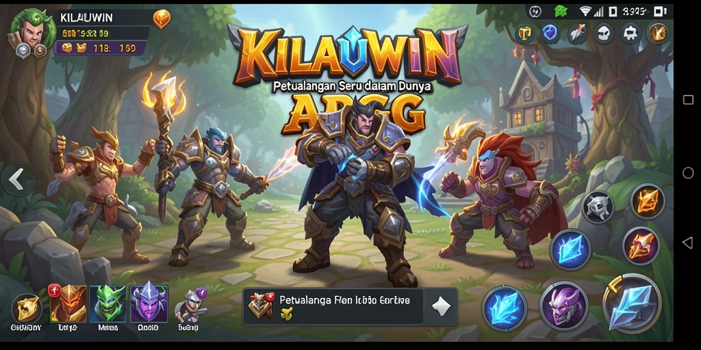Tangkapan layar gameplay KILAUWIN menampilkan pertempuran epik di dunia fantasi.