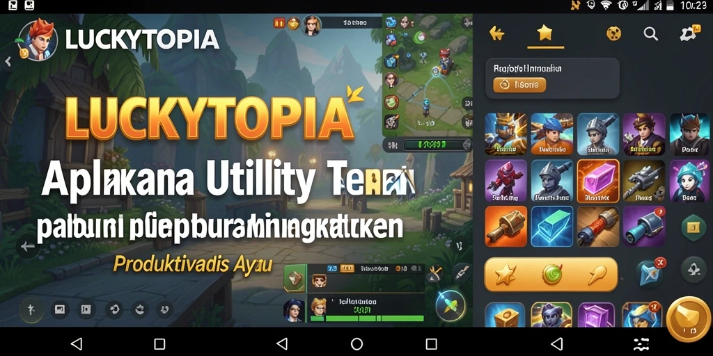 Tampilan antarmuka utama LUCKYTOPIA yang user-friendly dan fungsional.