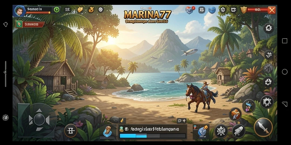 Tampilan strategi epik dalam gameplay MARINA77.
