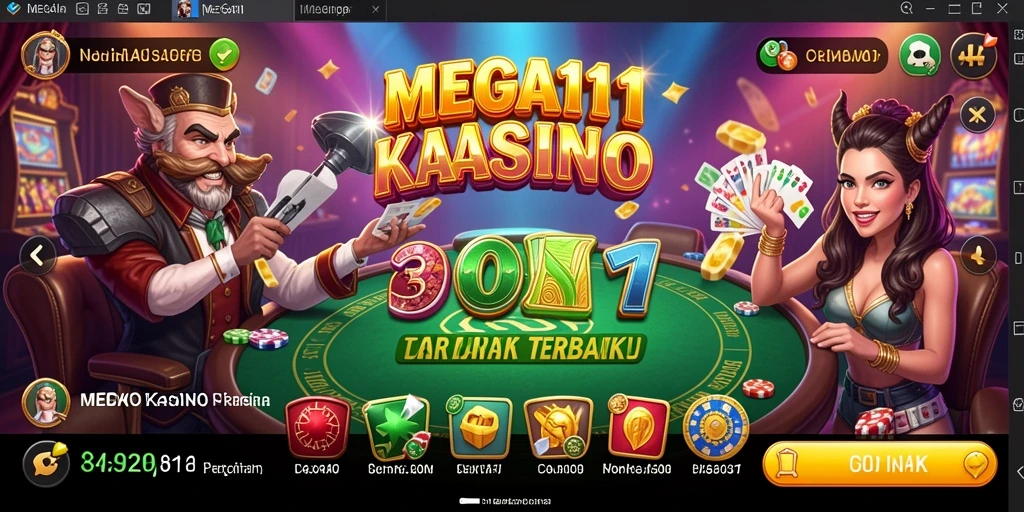 Tampilan gameplay menarik dari MEGA111 dengan atmosfer Kasino yang nyata.