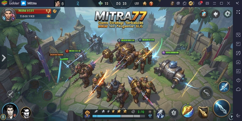 Screenshot gameplay <strong>MITRA77</strong> menampilkan pertempuran strategis yang mendebarkan.