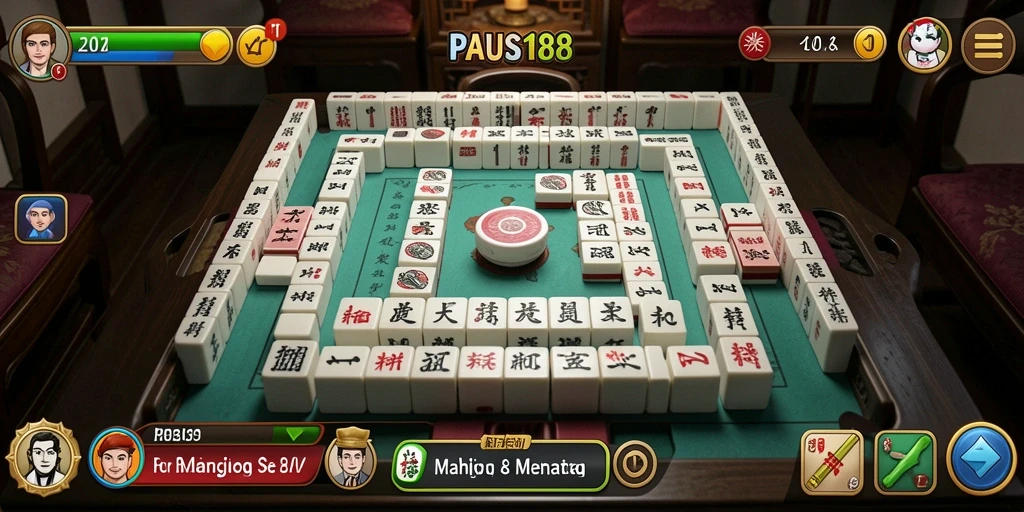 Tampilan gameplay Mahjong yang menarik dan interaktif.