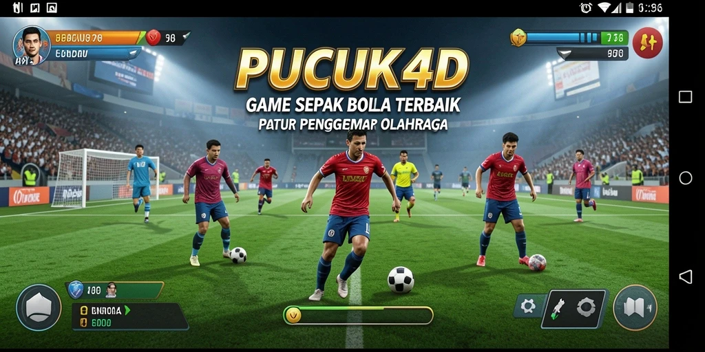 Tampilan gameplay seru dalam PUCUK4D dengan aksi sepak bola yang mendebarkan.