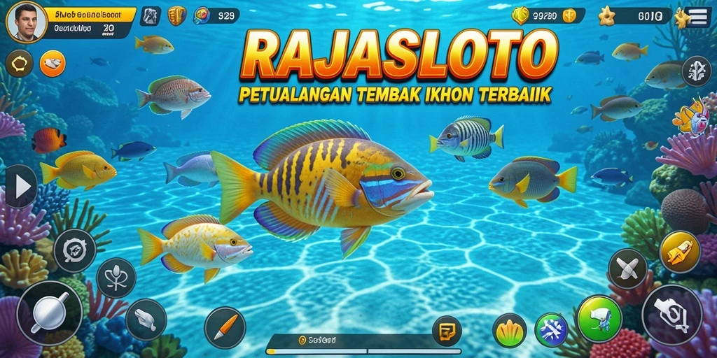 Gambar tampilan gameplay RAJASLOTO saat menembak ikan.
