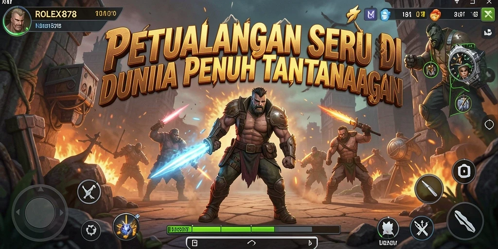 Screenshot utama ROLEX878 menampilkan gameplay penuh aksi dalam petualangan.