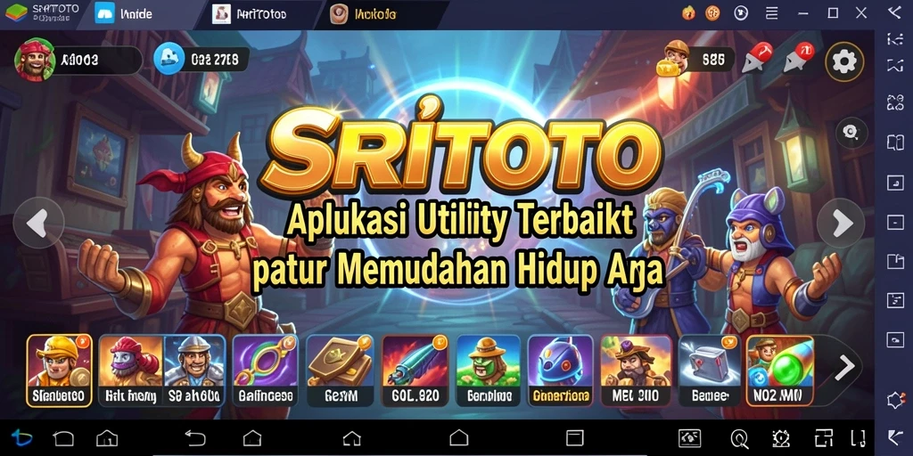 Tampilan utama SRITOTO dengan berbagai fitur Utility.