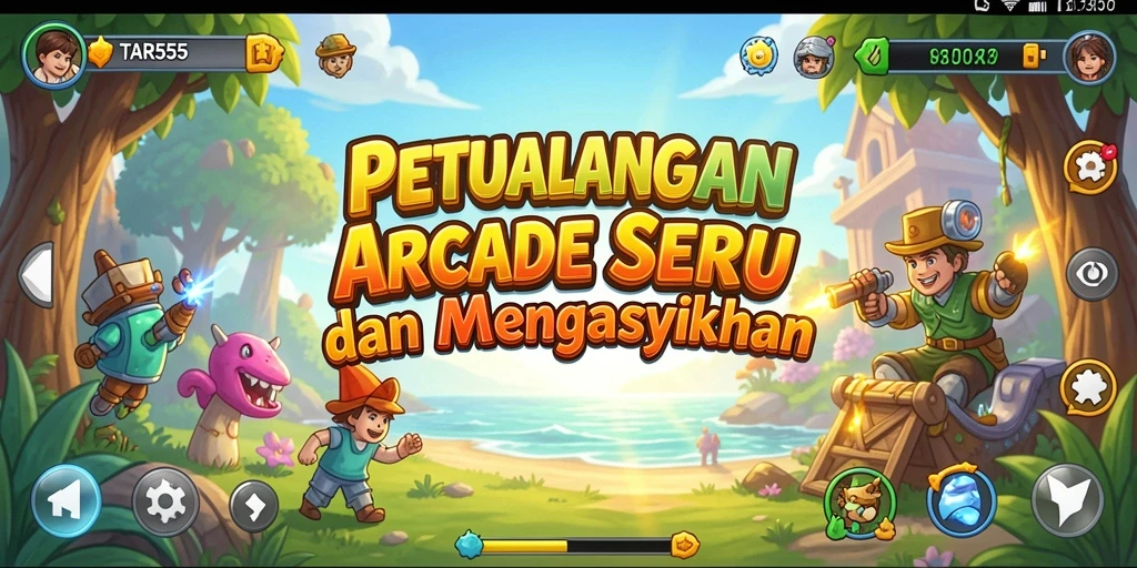 Tangkapan layar TAR555 menunjukkan gameplay Arcade yang menyenangkan dan penuh tantangan.