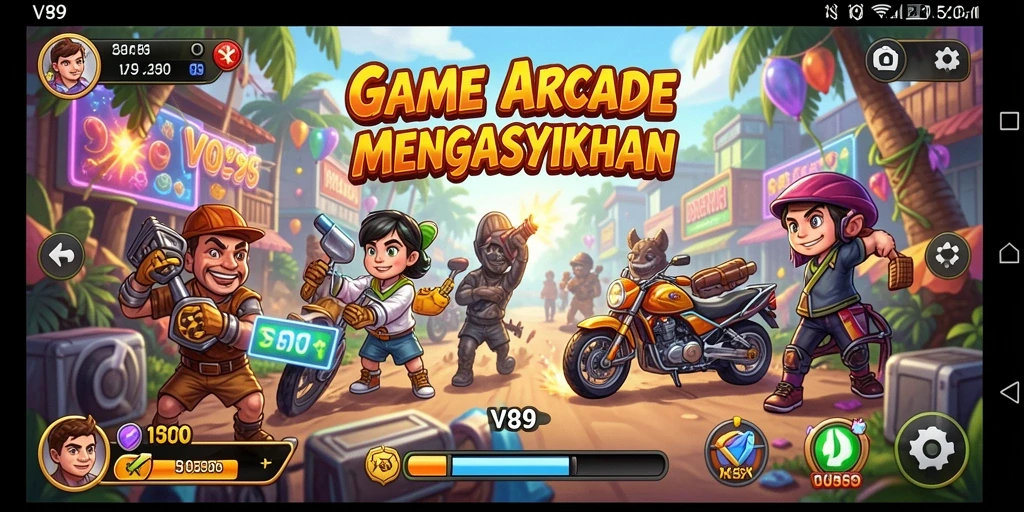 Screenshot gameplay V89 menampilkan keseruan dan tantangan arcade.